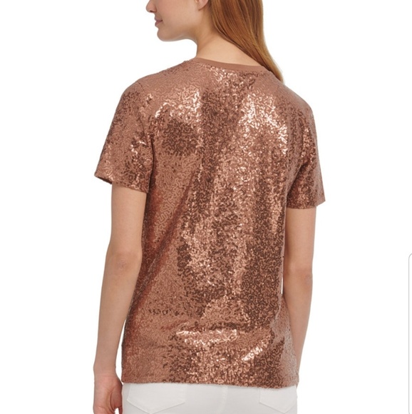 DKNY Foundation Sequin Crewneck Top - Picture 3 of 3